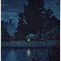 Kawase Hasui Nocturnal With Rain In Omiya 1930