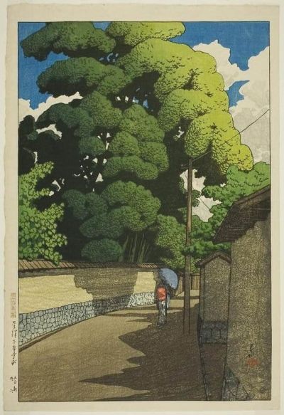 art oil painting reproduction of  Kawase Hasui Shimohonda - Machi-kanaza - 1921 museum quality handmade