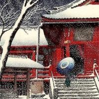 Kawase Hasui Snow At Kiyomizo Hall In Ueno 1929