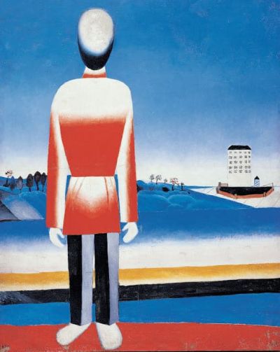 art oil painting reproduction of  Kazimir Malewitsch Mann In Suprematistischer Landschaft C. 1930-31 museum quality handmade