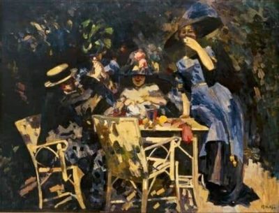art oil painting reproduction of  Kees Maks Garden With Four Figures 1910 museum quality handmade