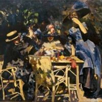 Kees Maks Garden With Four Figures 1910 Hand Painted Reproduction