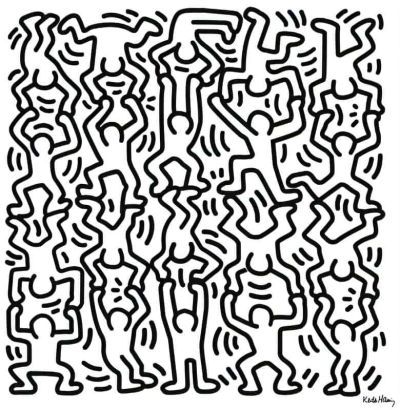 art oil painting reproduction of  Keith Haring Acrobats museum quality handmade