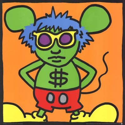 art oil painting reproduction of  Keith Haring Andy Mouse Dollar Sign museum quality handmade