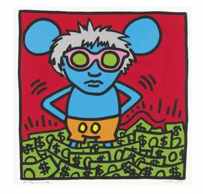art oil painting reproduction of  Keith Haring Andy Mouse Dollars museum quality handmade
