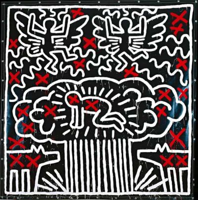 art oil painting reproduction of  Keith Haring Atomic Bomb Send The Radiant Child To Heaven museum quality handmade