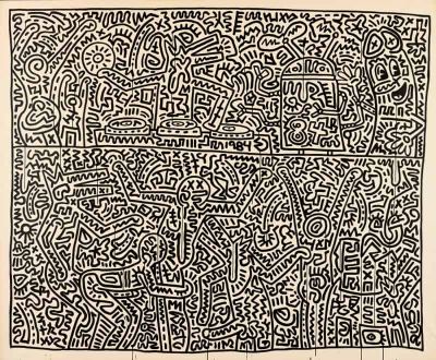 art oil painting reproduction of  Keith Haring August 15 1983 museum quality handmade
