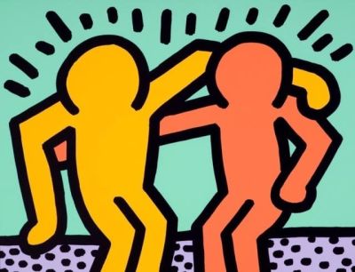 art oil painting reproduction of  Keith Haring Buddies museum quality handmade