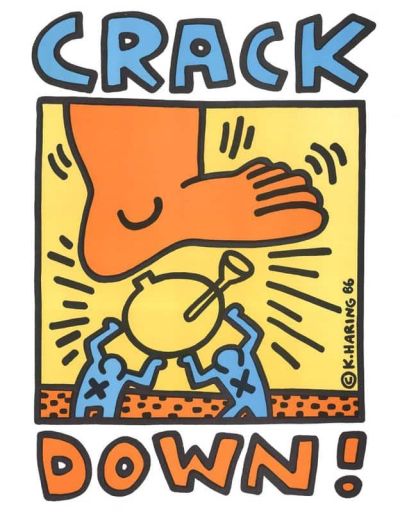 art oil painting reproduction of  Keith Haring Crack Down museum quality handmade