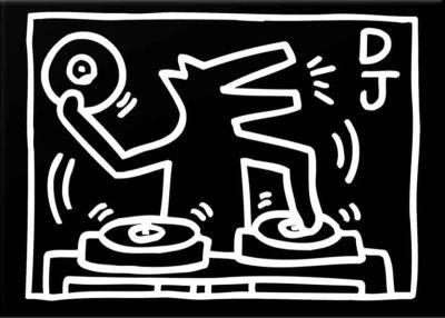 art oil painting reproduction of  Keith Haring Dj Dog museum quality handmade