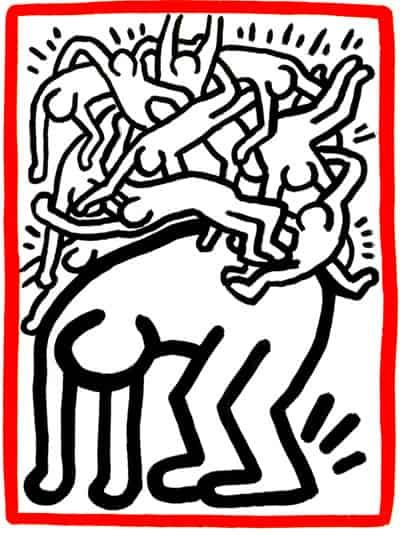 art oil painting reproduction of  Keith Haring Fight Aids Worldwide museum quality handmade