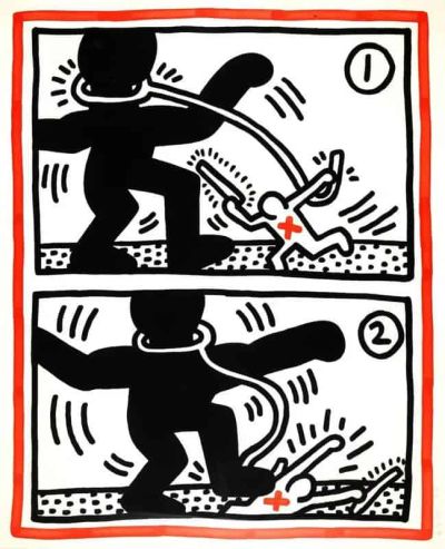 art oil painting reproduction of  Keith Haring Free South Africa 3 museum quality handmade