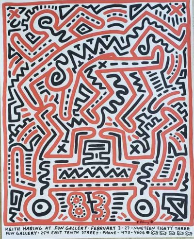 art oil painting reproduction of  Keith Haring Fun Gallery museum quality handmade