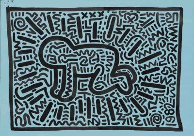 art oil painting reproduction of  Keith Haring Gradiant Baby museum quality handmade