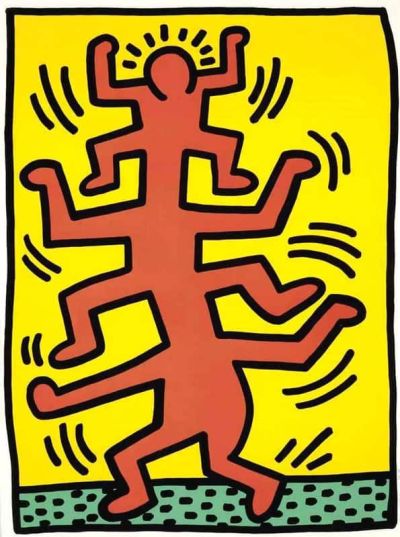 art oil painting reproduction of  Keith Haring Growing 1 museum quality handmade