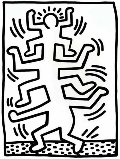 art oil painting reproduction of  Keith Haring Growing 1 - First State museum quality handmade