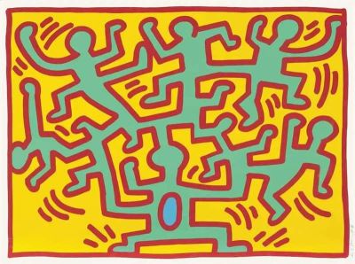 art oil painting reproduction of  Keith Haring Growing 4 museum quality handmade