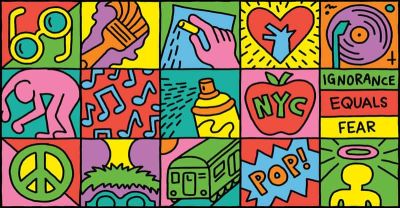 art oil painting reproduction of  Keith Haring Ignorance Equal Fear. museum quality handmade
