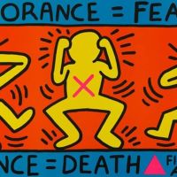 Keith Haring Ignorance Hand Painted Reproduction