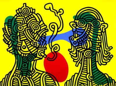 art oil painting reproduction of  Keith Haring Keith And Julia museum quality handmade