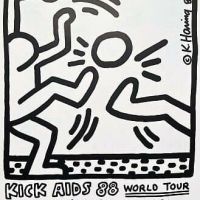 Keith Haring Kick Aids 1988 With Pele And Minelli Hand Painted Reproduction