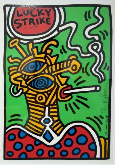 art oil painting reproduction of  Keith Haring Lucky Strike museum quality handmade