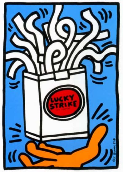 art oil painting reproduction of  Keith Haring Lucky Strike Pack museum quality handmade