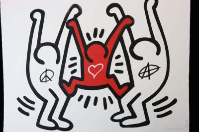 art oil painting reproduction of  Keith Haring Peace And Love museum quality handmade