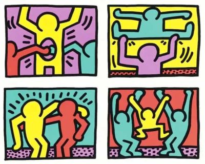 art oil painting reproduction of  Keith Haring Pop Shop Quad 1 museum quality handmade