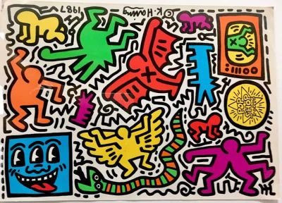 art oil painting reproduction of  Keith Haring Pop Shop Tokyo museum quality handmade