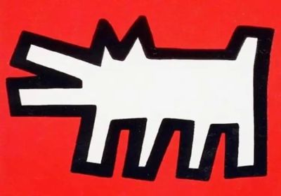 art oil painting reproduction of  Keith Haring Red Dog 1990 museum quality handmade