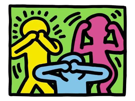 Keith Haring See No Evil Hear No Evil Speak No Evil museum quality