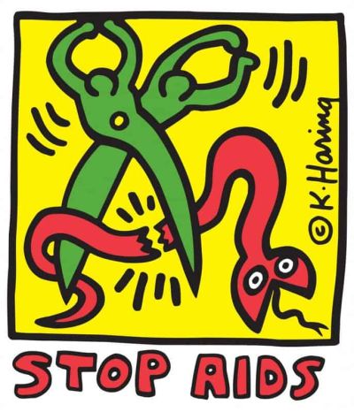 art oil painting reproduction of  Keith Haring Stop Aids museum quality handmade