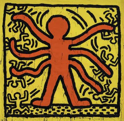 art oil painting reproduction of  Keith Haring Untitled 1982 - Shiva Revenge museum quality handmade