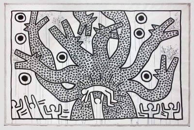 art oil painting reproduction of  Keith Haring Untitled 1982 Exposition Brooklyn Musuem museum quality handmade