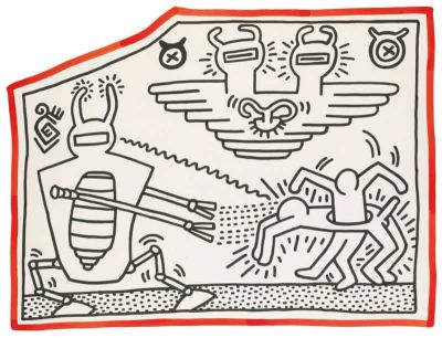 art oil painting reproduction of  Keith Haring Untitled 1983 museum quality handmade