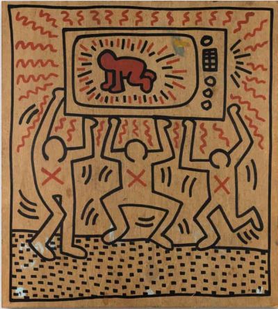 art oil painting reproduction of  Keith Haring Untitled 1983 - 2 museum quality handmade