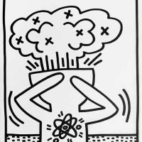 Keith Haring Untitled 1983 - Atomic Bomb In The Head