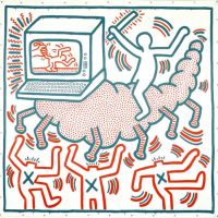 Keith Haring Untitled 1983 - Caterpillar With Computer Head