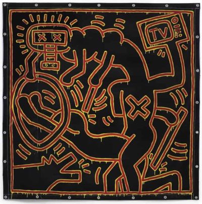 art oil painting reproduction of  Keith Haring Untitled 1983 - Tv Sex museum quality handmade