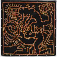 Keith Haring Untitled 1983 - Tv Sex Hand Painted Reproduction