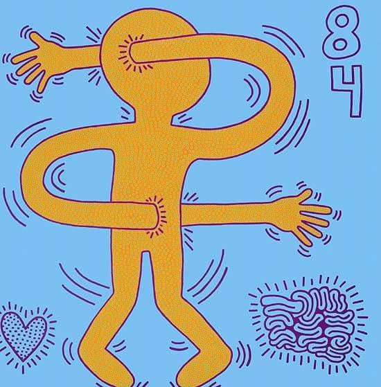 Keith Haring Untitled 1984 - Brain And Stomach Ache museum quality