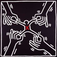 Keith Haring Untitled 1985 - Apharteid Should End
