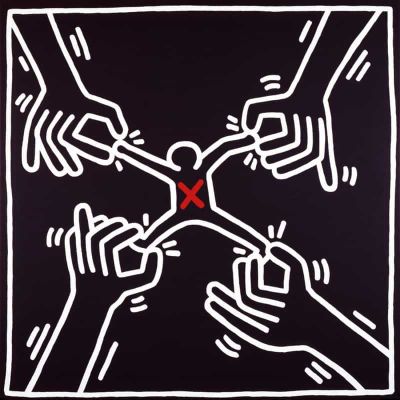 art oil painting reproduction of  Keith Haring Untitled 1985 - Apharteid Should End museum quality handmade