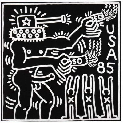 art oil painting reproduction of  Keith Haring Untitled 1985 - Cuba No Libre museum quality handmade