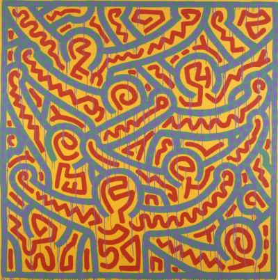 art oil painting reproduction of  Keith Haring Untitled 1989 - Crowd museum quality handmade
