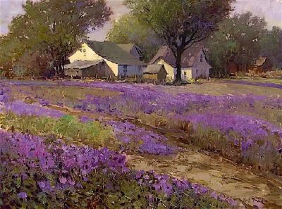art oil painting reproduction of  Kent R. Wallis Country Lavander museum quality handmade