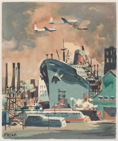 art oil painting reproduction of  Kingman Untitled Construction Scene New York museum quality handmade