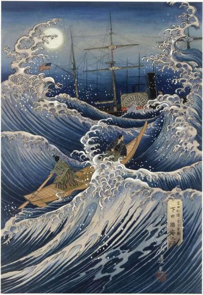 art oil painting reproduction of  Kinuko Y. Craft Hokusai Wave - 1984 museum quality handmade