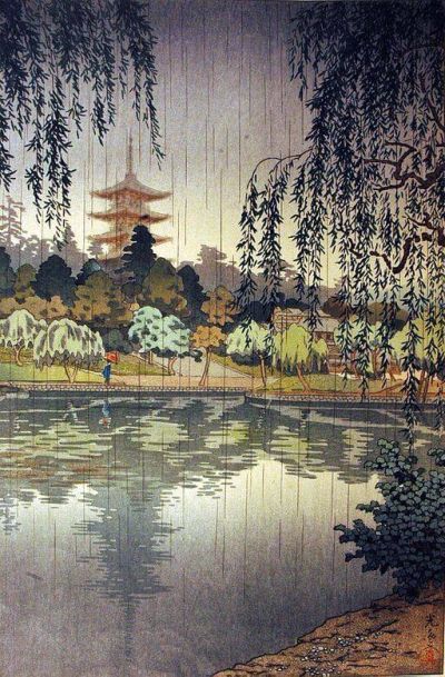 art oil painting reproduction of  Koitsu Tsuchiya Rain At Kofukuji Temple 1937 museum quality handmade